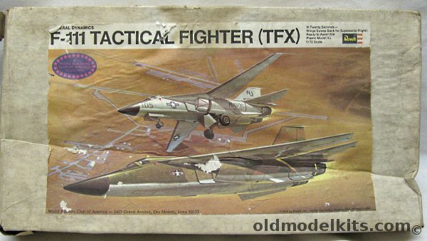 Revell 1/72 Prototype F-111 TFX (F-111A or F-111B) - Model Builders Club of America Issue, H208 plastic model kit